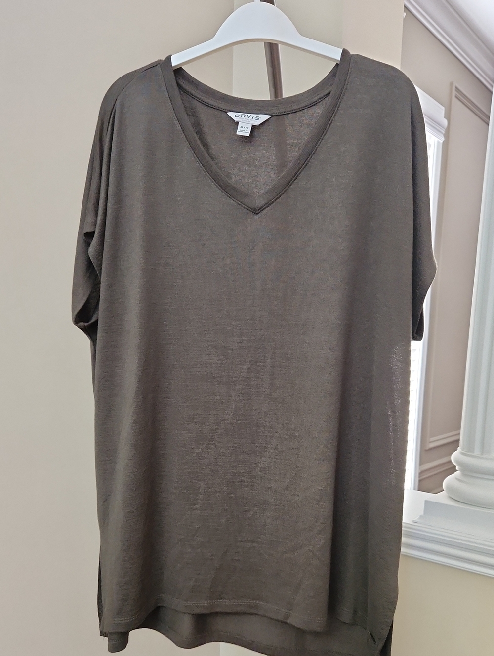 Orvis Olive V-Neck Short Sleeve Tee